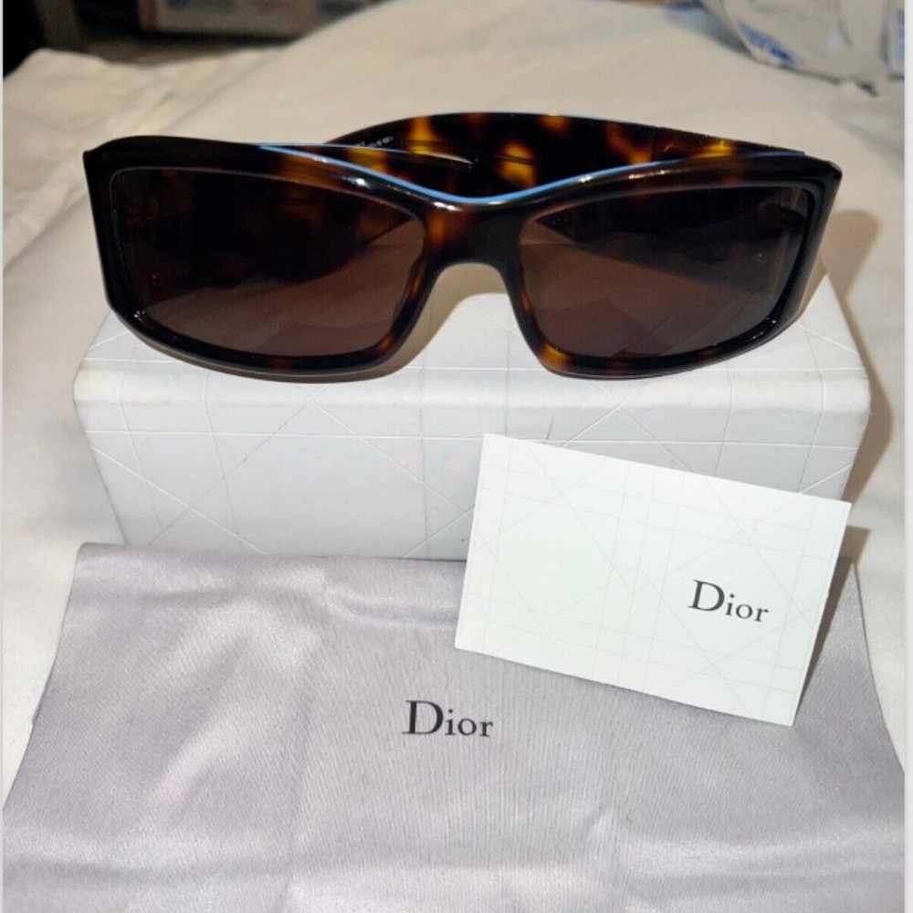NEW Authentic DIOR Shaded 2 Sunglasses Brown Havana Gold + Case